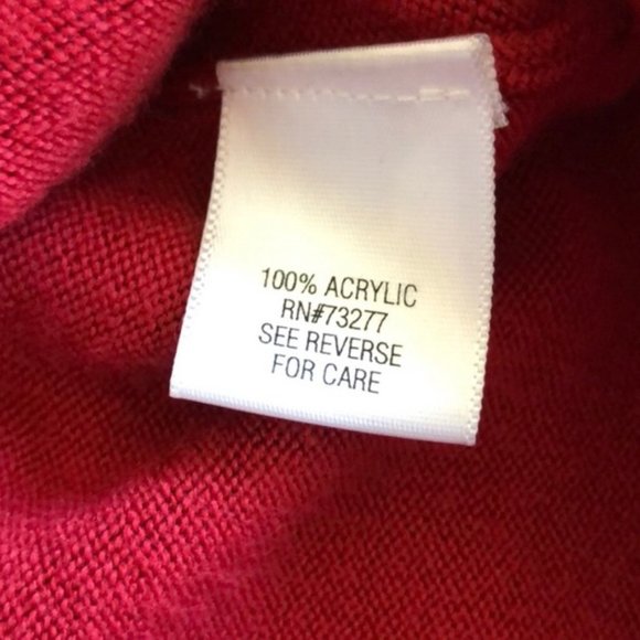 Croft & Barrow Red Knit Rhinestone Heart Bow Christmas Sweater Holiday Small - Picture 5 of 6